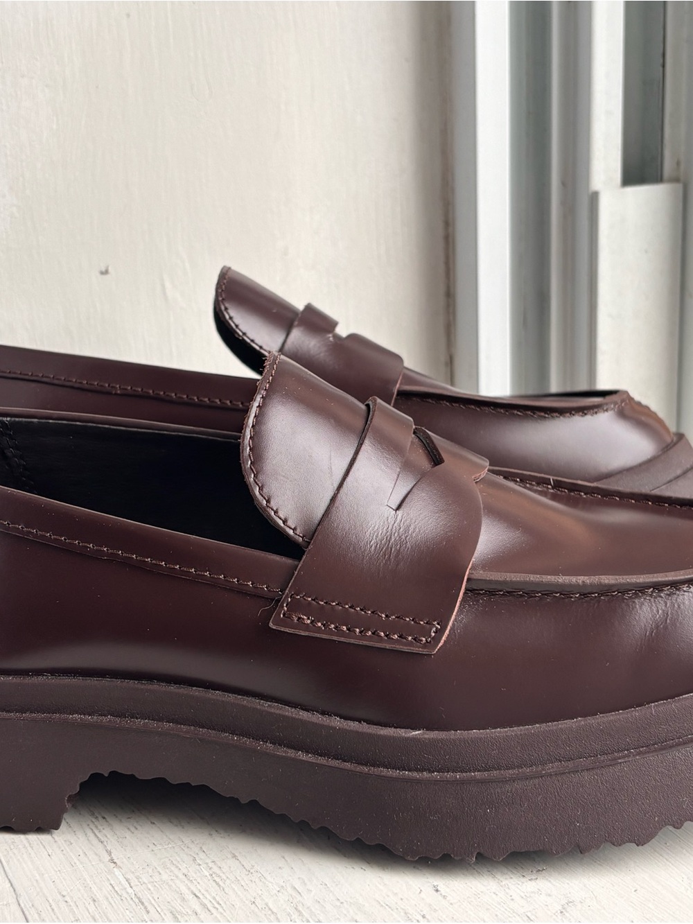 Camper Women's Chunky Penny Loafers in Dark Brown